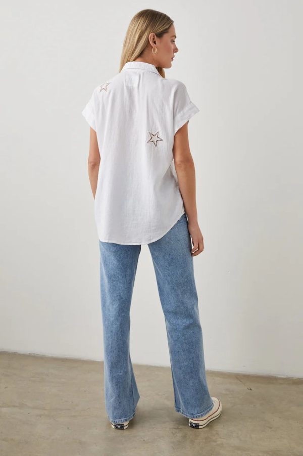 Rails Jamie Shirt- White Eyelet Stars (Online Only) Discount