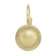 YELLOW GOLD SATIN FINISH FRENCH BACK BALL EARRING For Sale