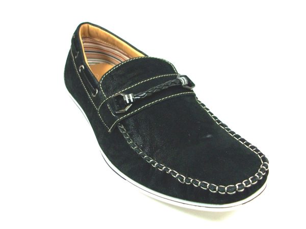 Mens Polar Fox Boat Suedette Moccasin Casual Loafers Shoes 30218 Black-377 on Sale