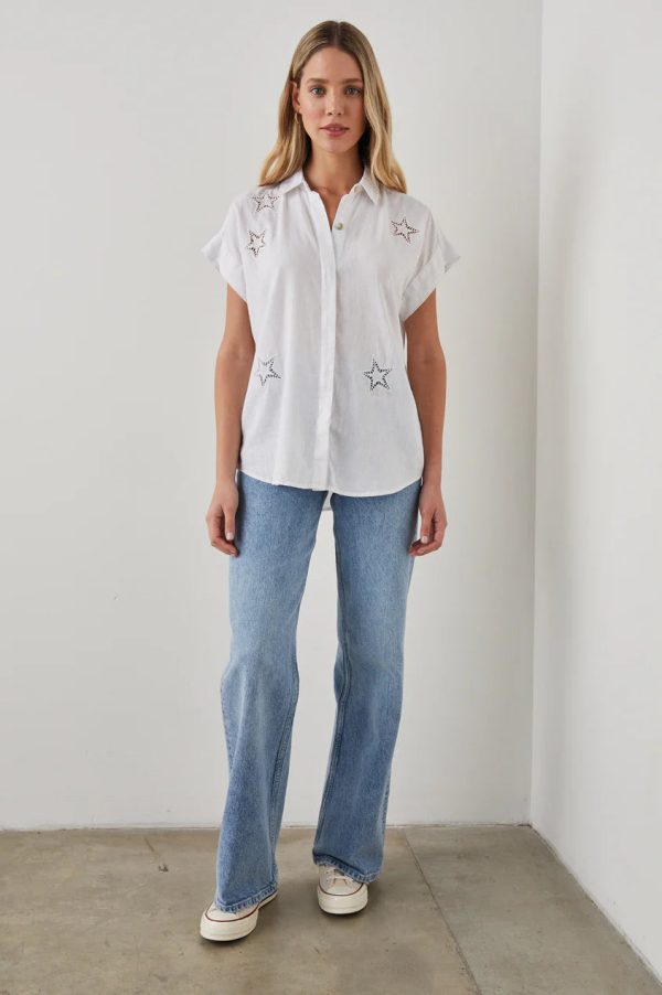 Rails Jamie Shirt- White Eyelet Stars (Online Only) Discount