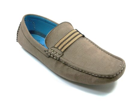 Mens Bravo Moccasin Driver Slip On Casual Loafers MOC-1 Taupe For Discount