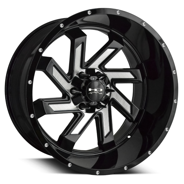 HD Off-Road Wheels SAW | Gloss Black with Milled Face | for 5x139.7 Trucks Sale