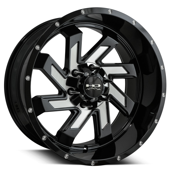 HD Off-Road Wheels SAW | Gloss Black with Milled Face | for 5x139.7 Trucks Sale